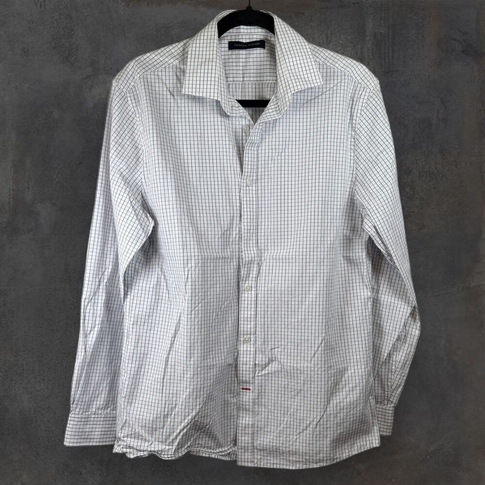 Tommy Hilfiger Long Sleeves Button Up Men's M 32/33 15 1/2 Shirt Squares